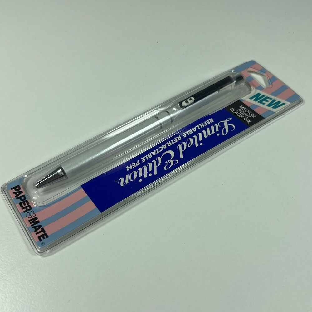 PAPER MATE Limited Edition Ball Pen Pearlescent White Japan Made 1980's Rare NEW - Picture 4 of 9